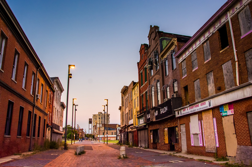 Abandoned storefronts